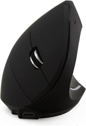 5th generationWireless Vertical Ergonomic Optical Mouse, Jelly Comb Rechargeable 2.4G Wireless Vertical Mouse Optical Mice with 6 Buttons 3 Adjustable DPI,Better Performance for PC, (Black)