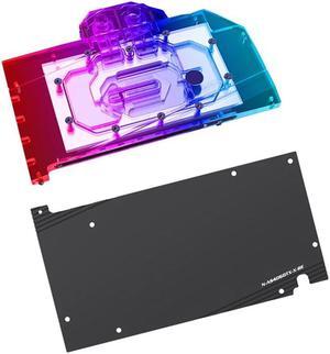 GPU Waterblock - for Asus TX RTX 4060 Ti O8G Gaming & ATS RTX 4060 O8G Gaming, PC GPU Water Liquid Cooling Block Cooler with Backplate (5V ARGB RBW Aura Effect LED Lights GPU Block with Backplate)