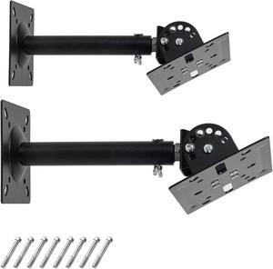 Universal Speaker Wall Ceiling Mounts Support up to 80lb,Heavy Duty Dual Black Bookshelf Speaker Mounting Brackets,Home Surround Sound System Holders and Stand,Adjustable Distance Swivel Tilt