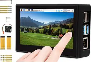 4.3inch DSI LCD Display with Case for Raspberry Pi 4B, 800x480 Capacitive Touchscreen MIPI DSI Interface IPS Wide Angle, Supports Raspbian/Ubuntu/Kali / WIN10 IoT/Retropie, Driver Free
