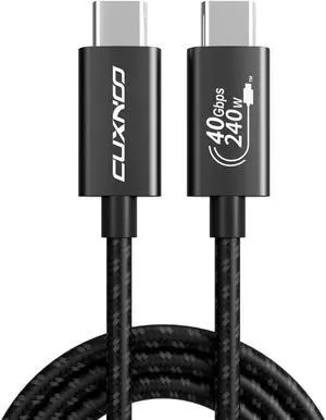 Cuxnoo USB 4 Cable Replacement for Thunderbolt 4/3 Cable Support 8K HD Display, 40 Gbps Data Transfer, and 240W Fast Charge C-C Cable for Type-C MacBook Pro/Air Laptop, Monitor, Hub, etc, 6.6ft