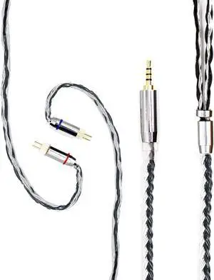 FEDAI Earphone Cable Upgrade 24 Core Silver Plated Copper Cable HiFi Headphones IEM Cable with 2 Pin for ES4 ZST ZSN AS10 ZS10 CCA C10 C16 ZSX ZS10 PRO AS16 ZSR TRN V80 V90 BA5C12(2.5mm,2pin)