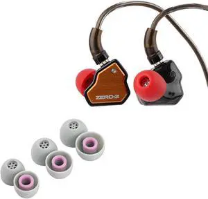 Linsoul 7Hz x Crinacle Zero:2 Updated 10mm Dynamic Driver in Ear Monitor(Orange) + Kiwi Ears Flex Earbud Tips, 3 Pairs, S/M/L Size