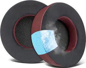 SOULWIT Cooling Gel Ear Pads Replacement for Corsair Virtuoso RGB Wireless XT SE Gaming Headset, Earpads Cushions with High-Density Noise Isolation Foam, Added Thickness - Burgundy
