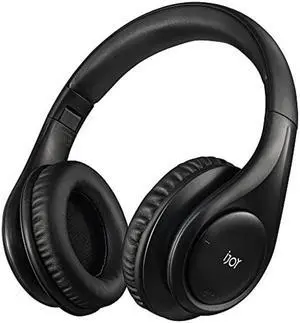 iJoy ISO Bluetooth 5.0 Wireless Over Ear Foldable Stereo Headphones with 30 Hours Battery and Built-in Microphone, (Matte Black)