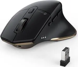 iClever Bluetooth Mouse, Wireless Dual Device Mouse with 5 Adjustable DPI, 6 Buttons, Rechargeable, Ergonomic Design for Laptop, iPad, MacBook, Tablet, PC