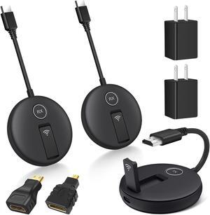 Wireless HDMI Two Receivers and One Transmitter 4K Supports,Output 1080P Up to 4 RX(TVs),2.4/5GHz Wirelessly to Multiple TVs,HDMI Wireless Adapter for TV Box/DSLR Camera/Projector/Laptop/PS5/Switch/PC