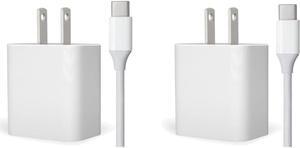 30W USB-C Fast Charger and Cable Compatible with Samsung Products, Samsung Phones, Tablets and Other USB-C Devices White (6-Foot, 2-Pack)