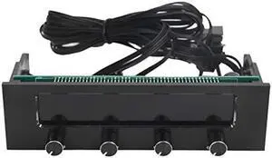 STW-6041 Multi Fan Speed Controller 5.25 Inch Optical Drive Front Panel LCD Display 4 Channel Control Module for CPU Fan PC Case Fans