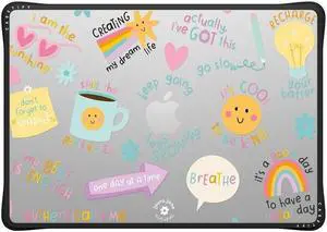 CASETiFY Impact MacBook Air 15" (M2-M4) Case [Cushioned Impact Corners/Scratch-Resistant/Anti-Slip Grip] - Keep Growing - Clear Black