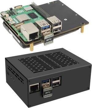 Geekworm X1100 2.5" SATA HDD/SSD Shield+X1100-C1 Metal Case for Raspberry Pi 5 (Not Inclde Raspberry Pi)