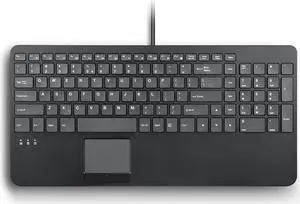 Perixx PERIBOARD-534 US, Wired Compact USB Keyboard with Touchpad - X Type Scissor Keys - 15.63x7.80x1.18 inches - Build-in 2 USB Hubs and Number Pad