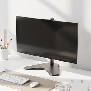 Mount-It! Single Monitor Stand, Freestanding Desk Mount for 21.5-32 Inch Screens, VESA Compatible Desk Stand with Height Adjustable, Tilt, Swivel, and Rotation Features, Sturdy Base Supports 17.6 lbs