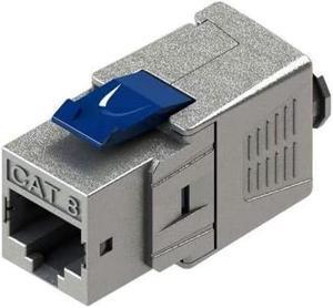 SATMAXIMUM Cat 8 RJ45 FTP Tool-Free Keystone Jack, 22AWG-24AWG, 2000MHz 40G S/FTP Shielded LAN Adapter, Ethernet Connector Kit with Wire Organizer, Cable Tie & Adhesive Copper Foil (12 PCS)