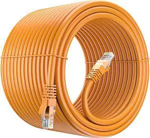 Maximm Cat 6 Ethernet Cable 250 Ft, 100% Pure Copper, Cat6 Cable LAN Cable, Internet Cable, Patch Cable and Network Cable - UTP (Orange) 250 Feet