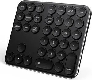 iClever Bluetooth Number Pad, Portable Wireless Number Pad, Aluminum Rechargeable 35-Keys Numeric Keypad for Multi-Devices, Compatible for Laptop, Mac, iMac, Tablet, PC and Desktop
