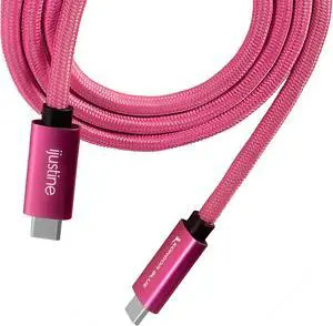 KONDOR BLUE x iJustine | 3' USB 4.0 Type C Cable Blazing 40Gb/s Speeds 5A 100W | Charging & Data Transfer USB-C Cable | Thunderbolt 4 Compatible | Pink