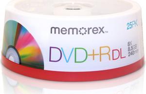 Memorex 8.5GB 8X Double Layer DVD+R 25pk Spindle