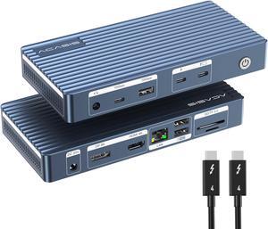 ACASIS Thunderbolt 4 Dock - 11 Ports, 8K60Hz HDMI, 1 GbE Ethernet, SD/TF 4.0, 10Gbps USB C/A, 3.5mm Audio, MacBook Docking Station Dual Monitor, 40Gbps Dock for Mac M1/M2/M3 Pro/Max