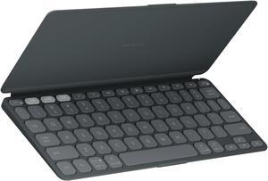Logitech Keys-to-GO 2 Portable Bluetooth Tablet Keyboard with Built-in Cover, Slim & Compact Wireless Keyboard for Windows, Android, Linux, iPad, iPhone, Mac, Apple TV - Graphite