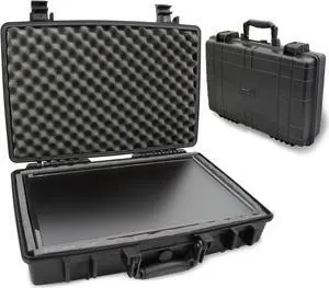 CASEMATIX Portable Monitor Case for 15.6" to 17" Gaming Monitors or Laptop Portable Screens, Impact Resistant Screen Cover with Padded Foam, Travel Case Fits Accessories for 15.6 to 17.3 Inch Screens