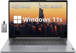 Lenovo 2022 Ideapad 1i 14" HD Laptop, Intel Celeron N4020 Processor, 4GB RAM, 64GB eMMC Flash Memory, Intel HD Graphics 500, HD Webcam, Stereo Speakers, Cloud Grey, Windows 11S, 128GB USB Card
