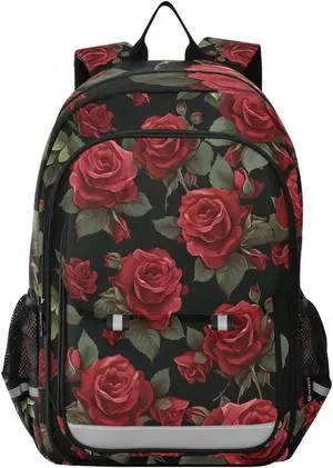 ALAZA Vintage Rose Flowers Floral Laptop Backpack Purse for Women Men Travel Bag Casual Daypack with Compartment & Multiple Pockets