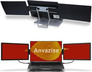 Anvazise Laptop Screen Extender, 14.1" Triple Portable Monitor FHD 1080P IPS Laptop Monitor Extender with Stand, Type-C/HDMI Plug and Play, for Windows/Mac/Chrome