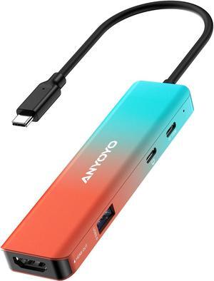 USB-C Video Capture Card & USB Hub with PD 100W Charging Port, Ultra-Low Latency 1080P 60FPS Video Capture Card Compatible with Switch, PS4/5, PC and Mac