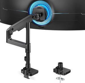 ARES WING Heavy-Duty Monitor Mount for 17-49 inches Ultrawide Curved Flat Monitors, Holds 44lbs,Ultrawide Monitor Arm with Extended Column, Adjustable Gas Spring, Monitor Stand for Desk, Black