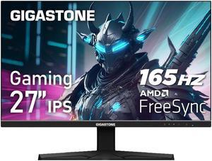 Gigastone 27 inch IPS LED Back Light Gaming Monitor 165Hz FHD 1920 x 1080, 178deg Wide View Frameless PC Monitor, Built-in Speakers, FreeSync, Eye Care Technology, Ergonomic Tilt VESA Mount,DP,HDMI