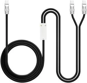 chubbycable 2 in 1 USB C Cable 100W Charge Cable Durable Multi Fast Charging Cable Ultra-Thick Silicone Universal Phone Charger Cord, Black, 4.2FT