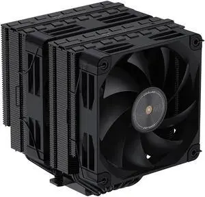 COOLLEO P60T V3 Black Performance Edition CPU Air Cooler,Full Electroplating Reflow Welding Process,Dual-Tower Booster Fan FDB Bearing PWM 1600RPM 275W TDP for AMD AM4/AM5 & Intel LGA 115X/1200/1700