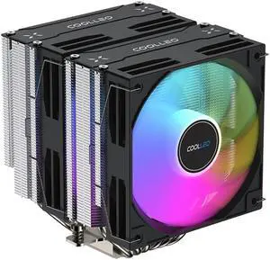COOLLEO B60T V2 ARGB CPU Cooler,Dual-Tower 260w TDP 6mm x 6 High Thermal Conductivity Inverse Gravity Nickel-Plated Copper Heat Pipes,1600RPM ARGB&PWM CPU Fan for AMD AM4/AM5/Intel LGA 1700/1200/115x