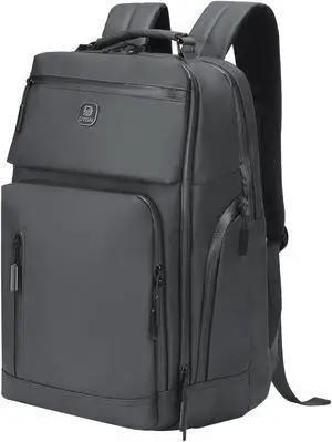 DTGN Large Capacity Water Resistant Laptop Backpack, 17 Inch Airplane Approved Durable Bag for College, Business Travel, Light Gray