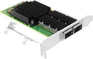 Euqvos 100Gb NIC for Mellanox MCX556A ConnectX-5 Chipset, VPI EDR InfiniBand 100GbE Dual-Port QSFP28, PCIe4.0 x16 InfiniBand/Ethernet Adapter Card Supports Windows Server/Linux/VMware