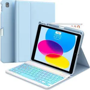 everylikit for iPad Pro 11 inch Case with Keyboard,Keyboard Case for iPad Air 11 inch (M2) 2024 & iPad Pro 11 inch (1st/2nd/3rd/4th Gen),Magic-Style Magnetic - Backlit Keyboard (Sky Blue)