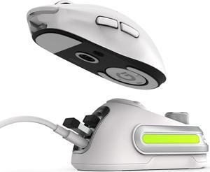 Fanxoo G-Power Charging Dock for Logitech G502 G502X Plus GPW G903 G703 Wireless Mouse with RGB Light and Computer Volume Control knob(Does not Include Mouse) (White)