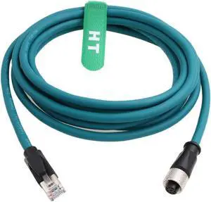HangTon Ethernet Network Cable M12 A-Coded 8 Pin Female to RJ45 Cat7e Patch Cord for Industrial Actuator Sensor Profibus Automation Application 15m