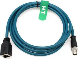 HangTon Ethernet Cable Adapter for Cognex in-Sight 2000 7000 8000 9000 Basler Baumer Camera Sensor Barcode Reader, 8 Pin X-Coded M12 to RJ45 CAT-7e 2M