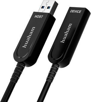 huaham USB 3.1 Extension Cable 50ft, Fiber Optic High Speed 10Gbps USB Active Extension USB Male to Female Cable, Compatible with Laptop, TV, VR Headset, Data Recorder