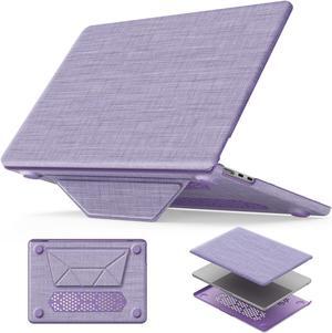 HXCASEAC Case Compatible with MacBook Air 13.6 inch Case 2024 2022 with Foldable Stand, Anti-Scratching Protective Hard Shell Cover for M3 M2 A3113, A2681 Fabric, Purple
