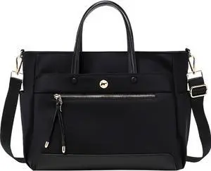 KEBEIXUAN Laptop Bag for Women Computer and Tablet Shoulder Bag Work Tote Bags With Zipper Handbags for Teachers Gift Travel (Black)