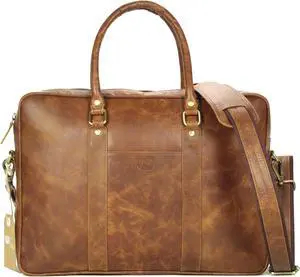 LeftOver Studio Soft Slim Briefcase Laptop Stachel in Buffalo Leather