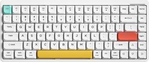 LINKEET Wireless Mechanical Keyboard 2.4G/Bluetooth, Ultra-Slim Low Profile Silent Mechanical Red Switch, 75% Compact 84 Keys TKL Gaming Keyboard with Ergonomic Magnetic Feet for Multi Device, White