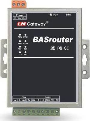 LM BACnet Router 201-B for Building Support, BACnet MS/TP to BACnet IP, 10/100 Ethernet with auto-Negotiation and Auto-MDIX, Support for BBMD