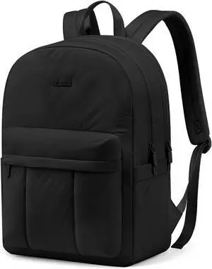 LOVEVOOK Puffer Laptop Backpack for Women Girl Travel Work,Lightweight Cute Bookbag Quilted School Computer Backpack Purse,Teacher Nurse Laptop Bag,Waterproof Student Casual Daypack,17.3 Inch, Black
