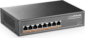 MokerLink 8 Port PoE Gigabit Managed Switch, 8x100/1000Mbps PoE+ Port, IEEE802.3af/at, 120W Power Supply, L2 Smart Web Managed, Fanless Metal Ethernet Switch