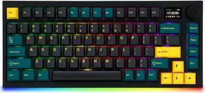 BAROCCOMiSTEL MD750 Delight BT RGB Devil Green TKL Ergonomic Mechanical Keyboard, LED Screen & Knob, 75% Layout, 2.4G/ BT5.0/ USB Type-C, Mac/Windows OS Compatible- Gateron G Red