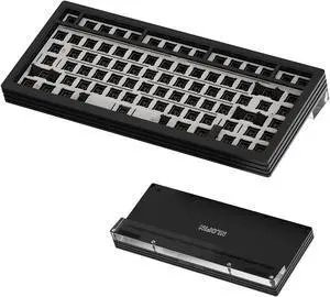 NLOFIN Barebones Keyboard, Custom Mechanical Keyboard Base,Modular Aluminum Keyboard Base, RGB Backlighting Suitable for Win/Mac/Gaming (Black)